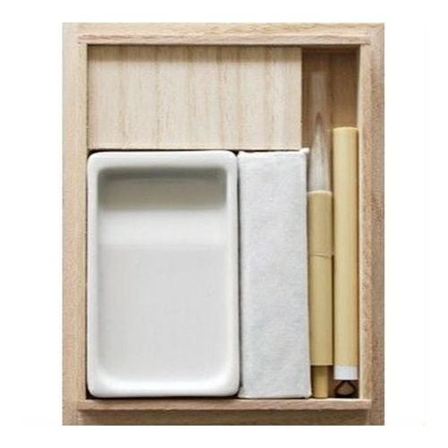 大人の小さな書道ｾｯﾄ陶磁器硯 七宝 | 古川紙工公式オンラインショップ
