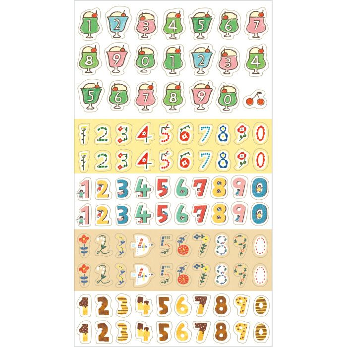 わたしびよりﾃﾞｲﾘｰｼｰﾙ いろいろ数字 | 古川紙工公式オンラインショップ