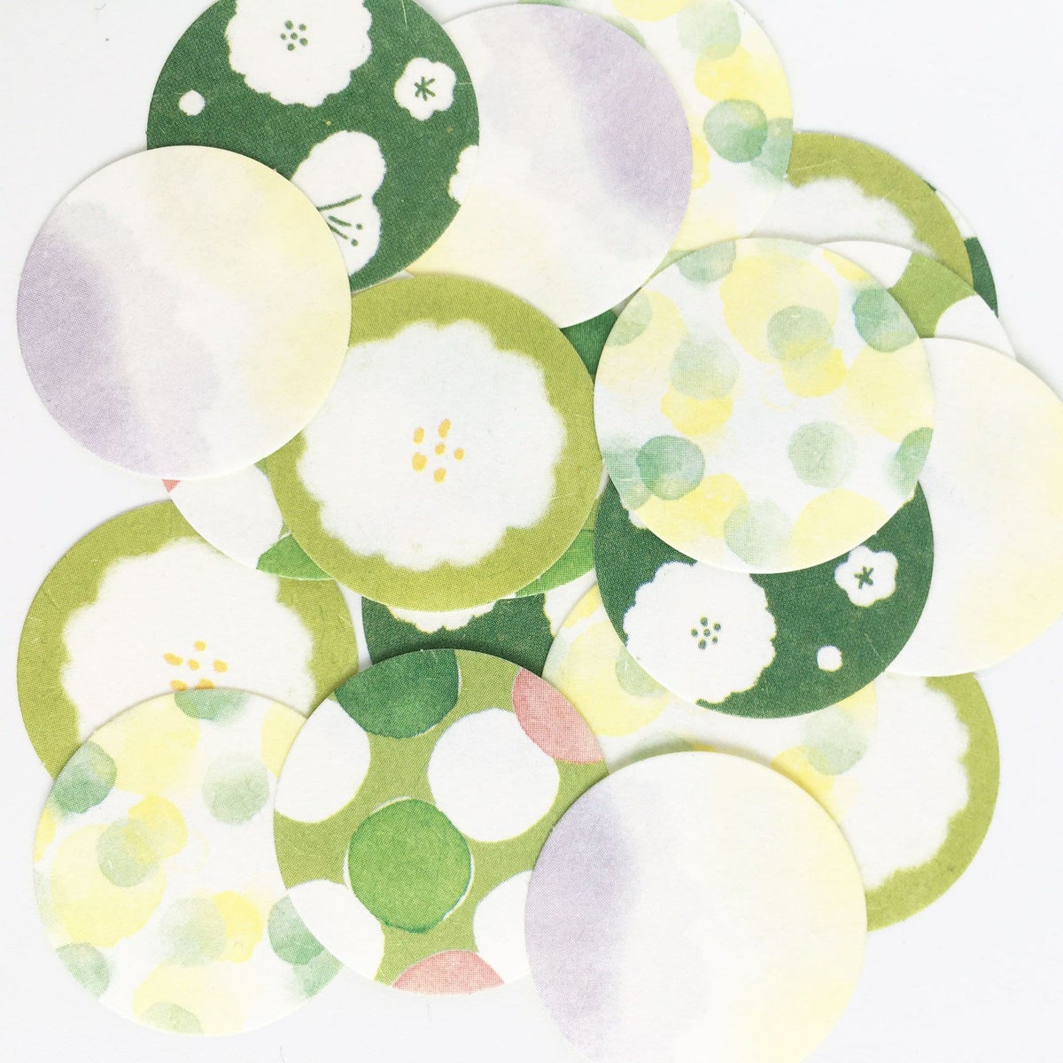 和紙ﾌﾚｰｸｼｰﾙ 萌黄色 ｲﾛいろ堂