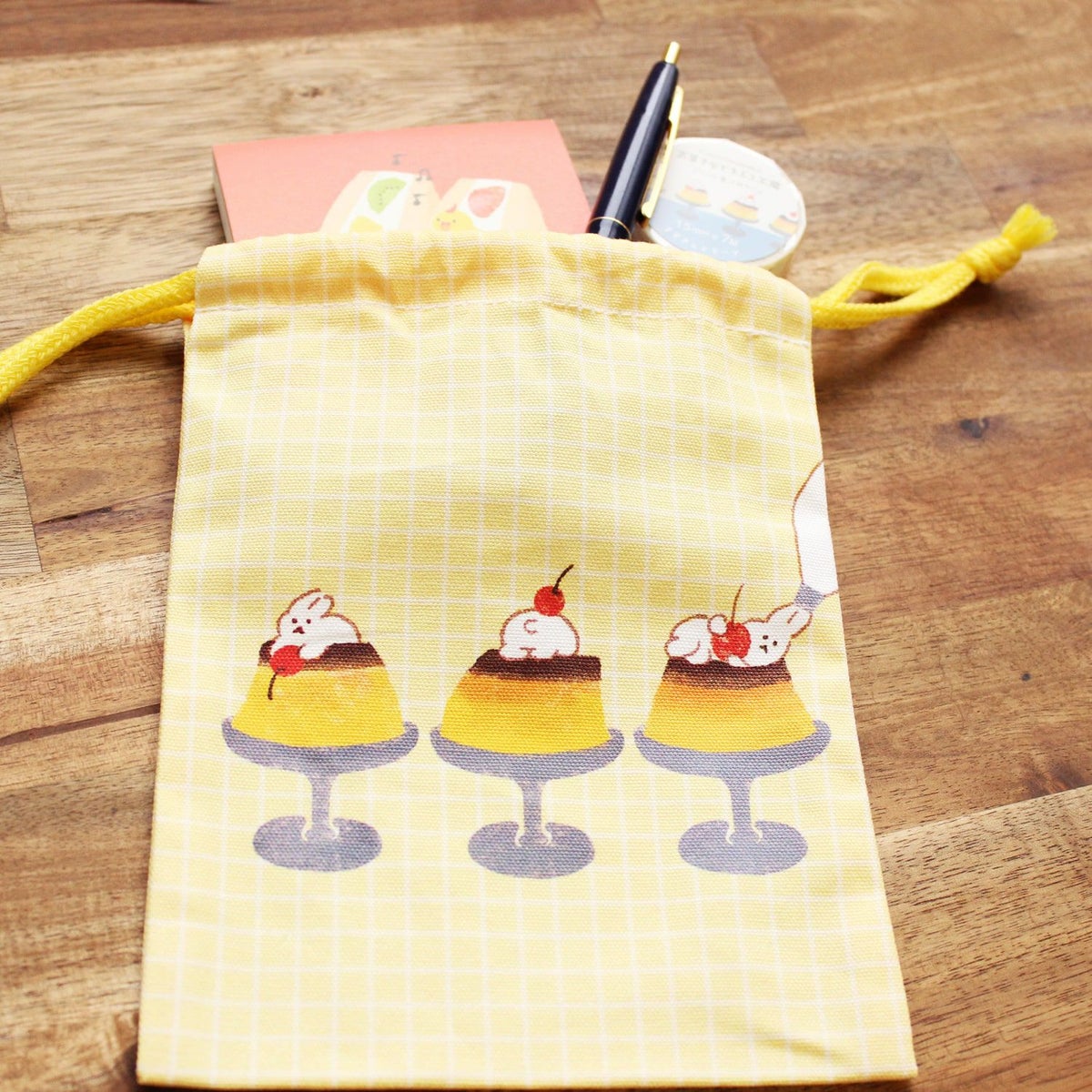 ｵﾝﾗｲﾝ限定 巾着 お菓子などうぶつ工房 ﾌﾟﾘﾝ