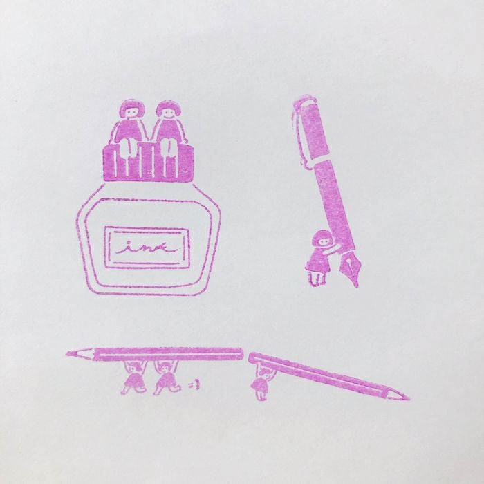 ｵﾝﾗｲﾝ限定 ﾌﾙｶﾜはんこ 3個ｾｯﾄ こびと文具