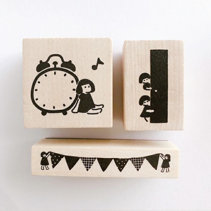 ｵﾝﾗｲﾝ限定 ﾌﾙｶﾜはんこ 3個ｾｯﾄ こびと生活