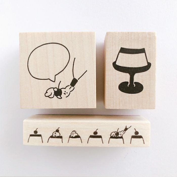 ｵﾝﾗｲﾝ限定 ﾌﾙｶﾜはんこ 3個ｾｯﾄ うさぎとﾌﾟﾘﾝ