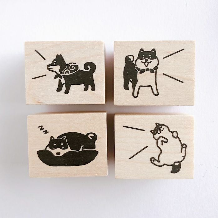 ｵﾝﾗｲﾝ限定 ﾌﾙｶﾜはんこ 4個ｾｯﾄ おしゃべりわんこ