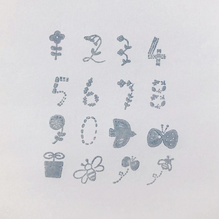 ｵﾝﾗｲﾝ限定 ﾌﾙｶﾜはんこ 16個ｾｯﾄ おはな 数字