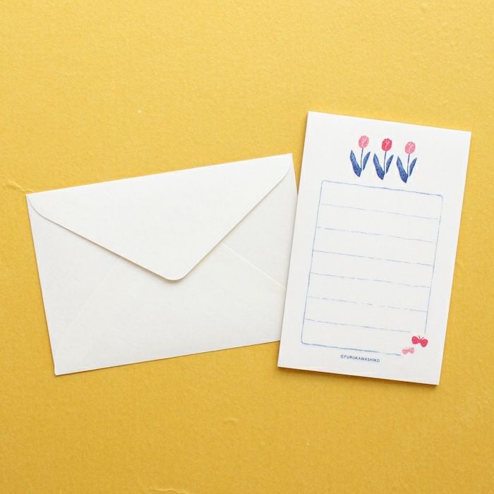 ｵﾝﾗｲﾝ限定 そえぶみ箋 刺しゅうのﾁｭｰﾘｯﾌﾟ