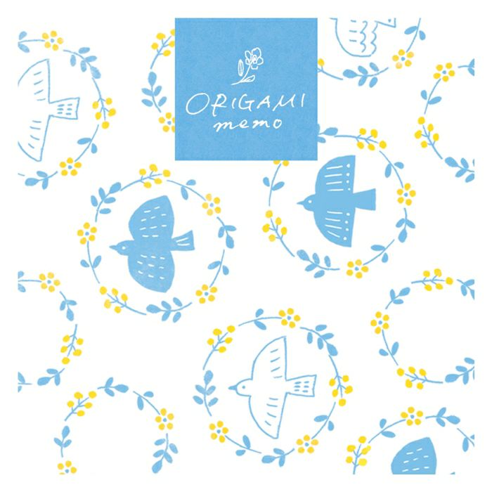 ｵﾝﾗｲﾝ限定 ORIGAMI memo 鳥とお花