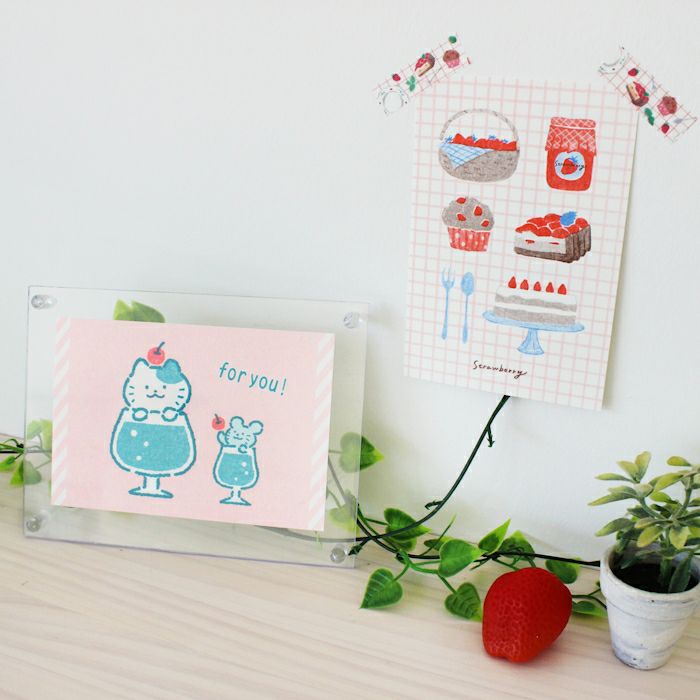 ｵﾝﾗｲﾝ限定 ﾚﾄﾛ印刷ﾎﾟｽﾄｶｰﾄﾞ ぷくぷくﾆｬﾝﾆｬﾝ