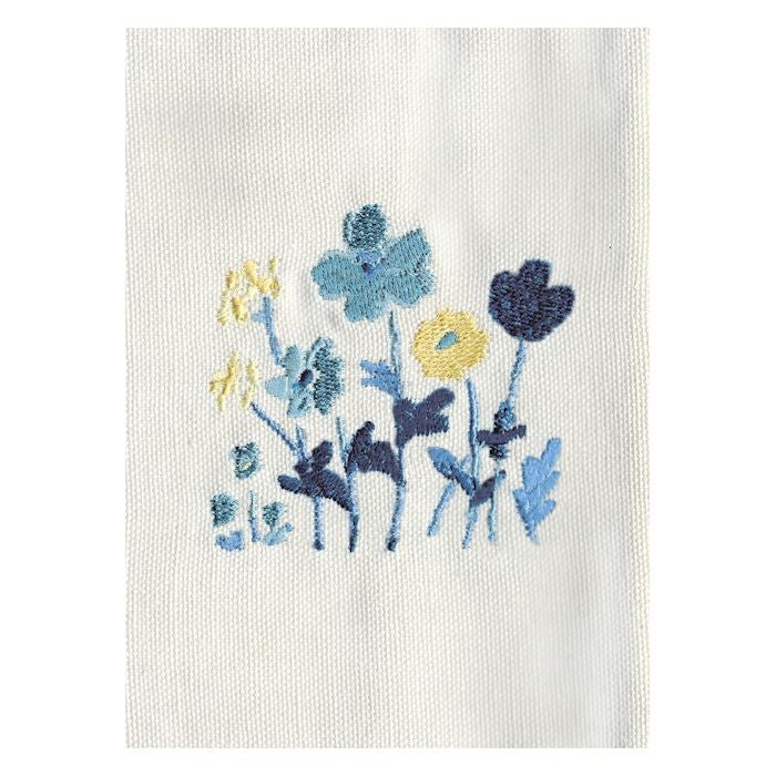 刺繍ﾌﾞｯｸｶﾊﾞｰ 青い花 HONTOWATASHI