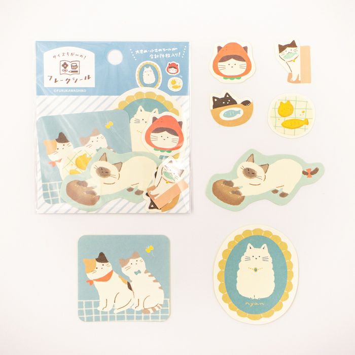 ｻｲｽﾞ違いのﾌﾚｰｸｼｰﾙ ﾈｺ わたしびより | 古川紙工公式オンラインショップ