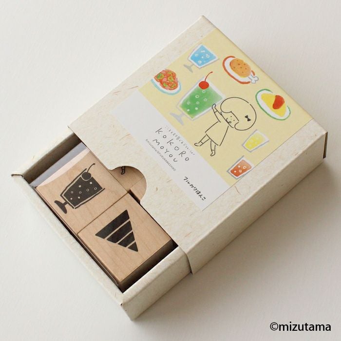 ﾌﾙｶﾜはんこ ｽｸｴｱ4個ｾｯﾄ kokoromoyou わいわい1