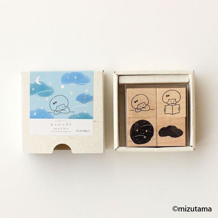 ﾌﾙｶﾜはんこ ｽｸｴｱ4個ｾｯﾄ kokoromoyou しーん2