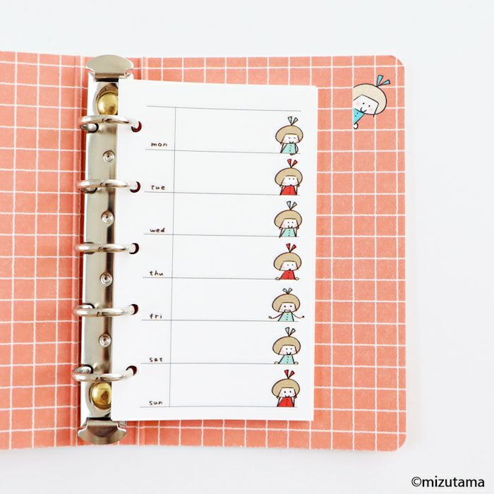 fufufu手帳 ﾘﾌｨﾙM5 ｳｨｰｸﾘｰ りんちゃん | 古川紙工公式オンラインショップ