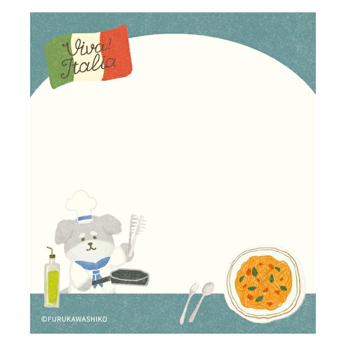 ﾒﾓﾊﾟｯﾄﾞ ﾊﾟｽﾀわんこ ｲﾀﾘｱ