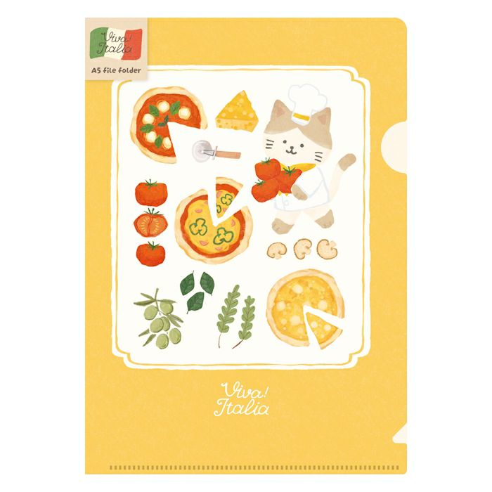 A5ｸﾘｱﾌｧｲﾙ ﾋﾟｻﾞにゃんこ ｲﾀﾘｱ | 古川紙工公式オンラインショップ