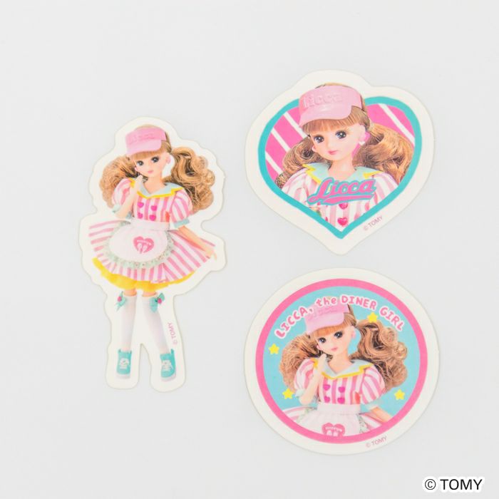 ｽﾃｯｶｰ3柄ｾｯﾄ ﾀﾞｲﾅｰｶﾌｪ ﾘｶちゃん | 古川紙工公式オンラインショップ
