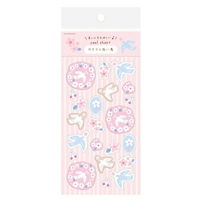 ｼｰﾙｼｰﾄ ｻｸﾗと白い鳥