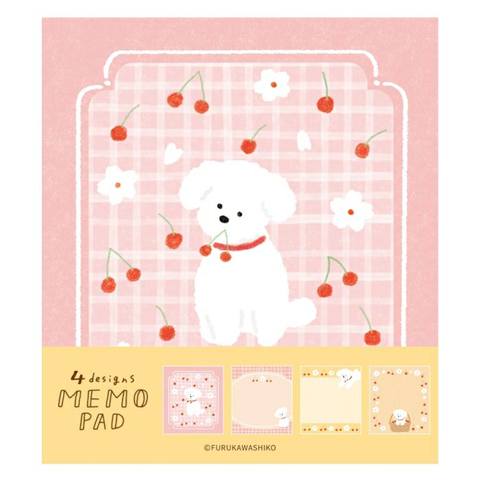 ﾒﾓﾊﾟｯﾄﾞ ｻｸﾗと白いわんこ | 古川紙工公式オンラインショップ
