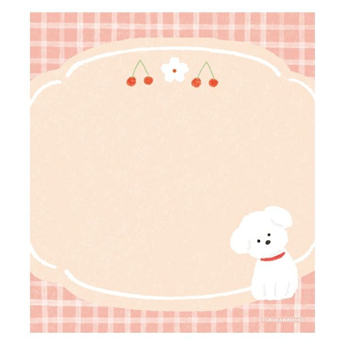 ﾒﾓﾊﾟｯﾄﾞ ｻｸﾗと白いわんこ | 古川紙工公式オンラインショップ
