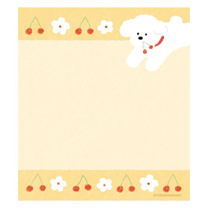 ﾒﾓﾊﾟｯﾄﾞ ｻｸﾗと白いわんこ | 古川紙工公式オンラインショップ