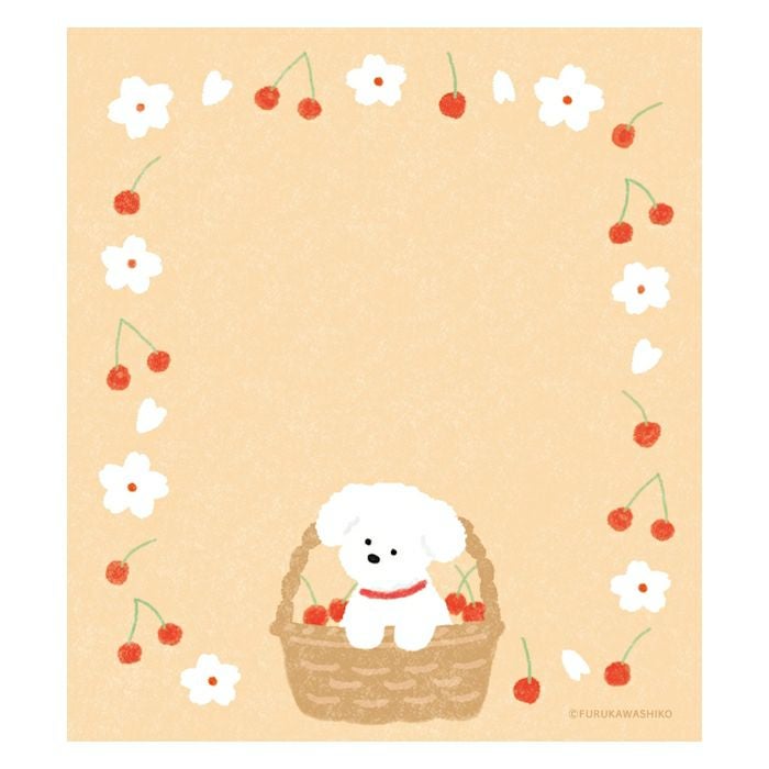ﾒﾓﾊﾟｯﾄﾞ ｻｸﾗと白いわんこ | 古川紙工公式オンラインショップ