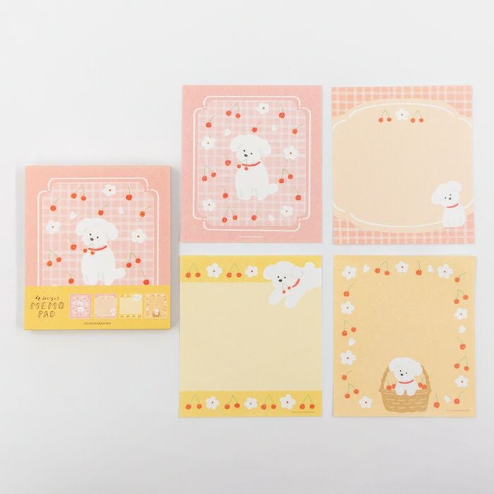 ﾒﾓﾊﾟｯﾄﾞ ｻｸﾗと白いわんこ | 古川紙工公式オンラインショップ