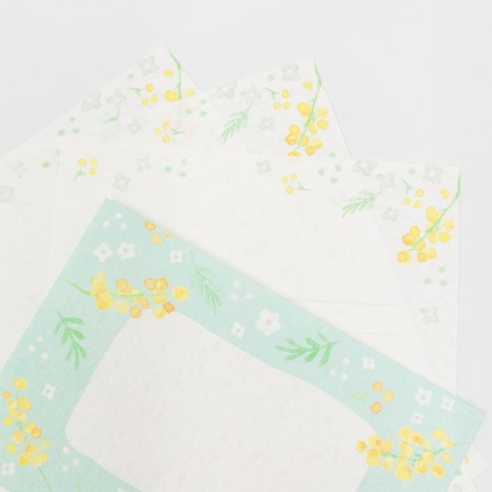 今日のお手紙ﾚﾀｰｾｯﾄ ﾐﾓｻﾞと白い花