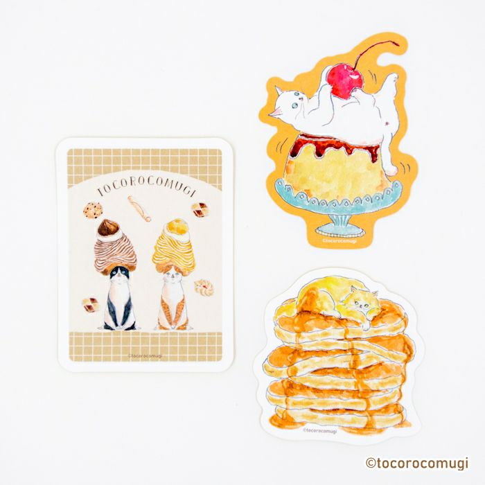 ｽﾃｯｶｰ3柄ｾｯﾄ ｽｲｰﾂ ﾄｺﾛｺﾑｷﾞ