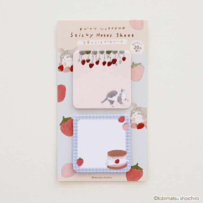 付箋(2P) いちごｽｲｰﾂ ﾄﾋﾞﾏﾂｼｮｳｲﾁﾛｳ