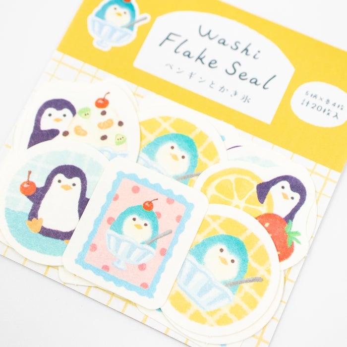 和紙ﾌﾚｰｸｼｰﾙ ﾍﾟﾝｷﾞﾝとかき氷 | 古川紙工公式オンラインショップ