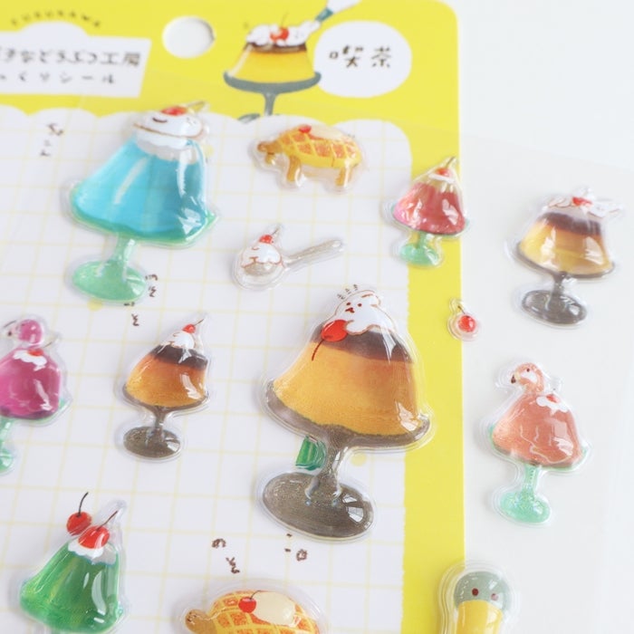 プリンちゃん専用　タッパーウェアウェーブ（中）シール付　２個セット ぷっくりｼｰﾙｼｰﾄ 喫茶 お菓子などうぶつ工房 | 古川紙工公式オンライン