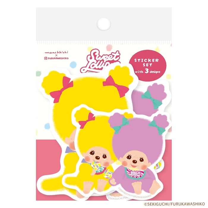 ｽﾃｯｶｰ3柄ｾｯﾄ ﾓﾝﾁｯﾁﾛﾘﾎﾟｯﾌﾟ | 古川紙工公式オンラインショップ