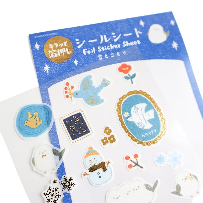 箔押しｼｰﾙｼｰﾄ 雪とことり