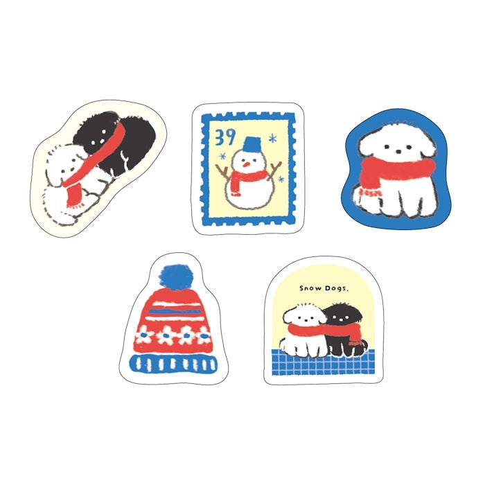 和紙ﾌﾚｰｸｼｰﾙ 雪といぬ